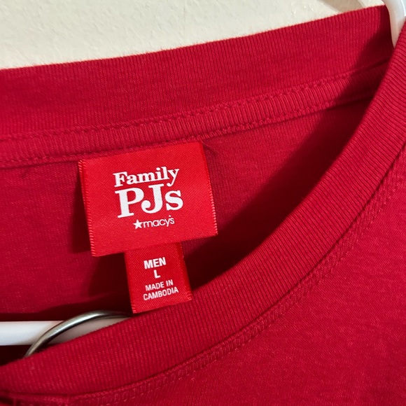 NWT Macys Family Pajamas men’s size large pajama set red shirt plaid flannel - Picture 2 of 6